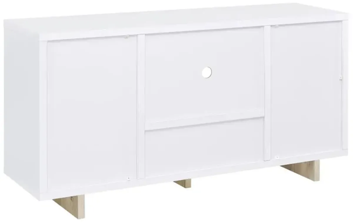 Dalton - 2 Door Storage Credenza - White And Distressed Pine