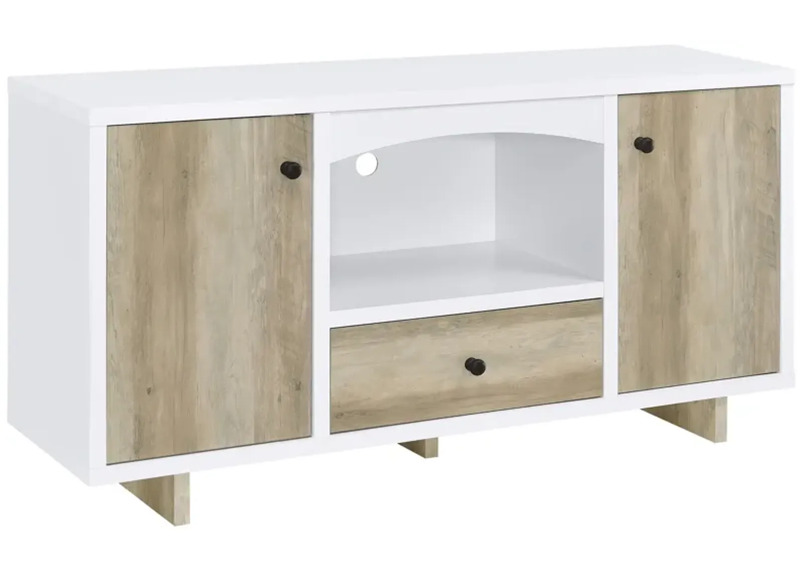 Dalton - 2 Door Storage Credenza - White And Distressed Pine