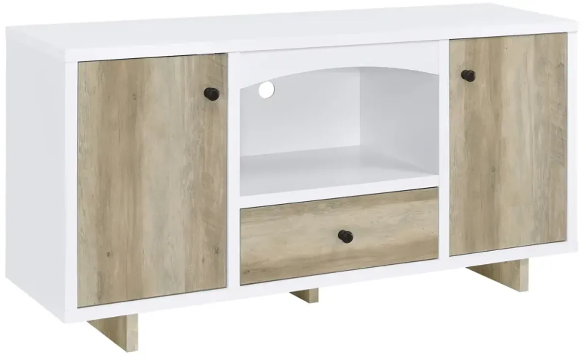 Dalton - 2 Door Storage Credenza - White And Distressed Pine