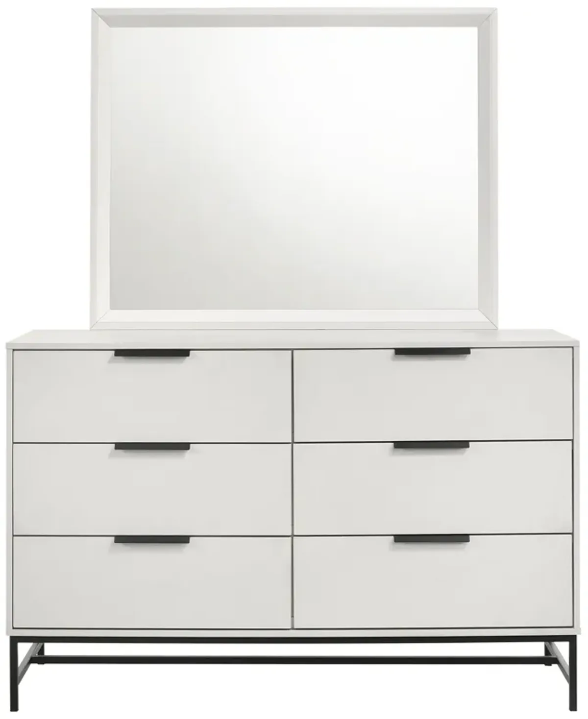 Sonora - 6-Drawer Dresser With Mirror - White