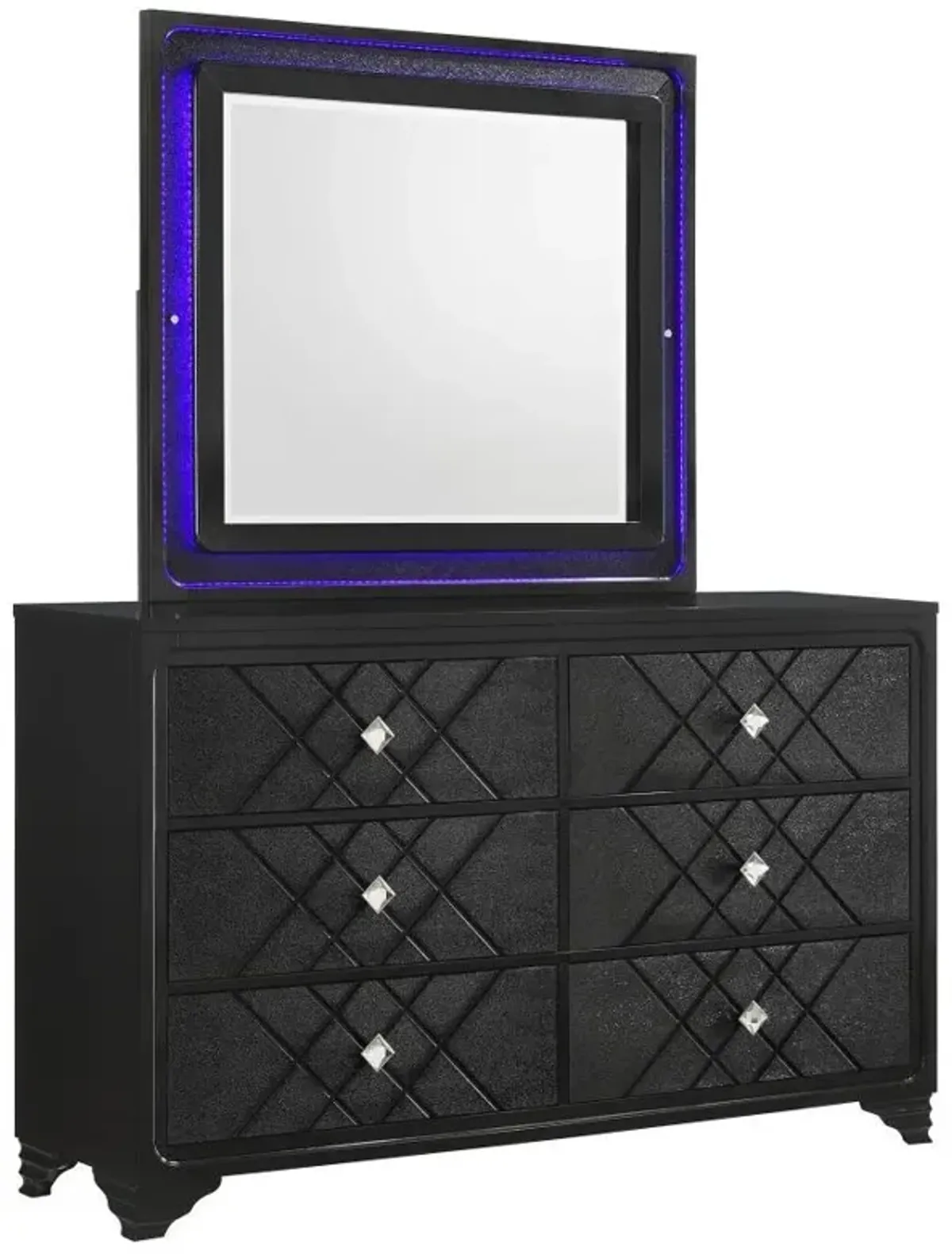 Penelope - 6-Drawer Dresser With Mirror - Midnight Star