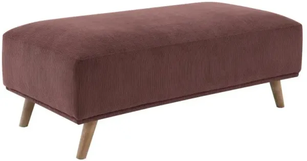 Elizabeth - Corduroy Upholstered Ottoman - Wine Red