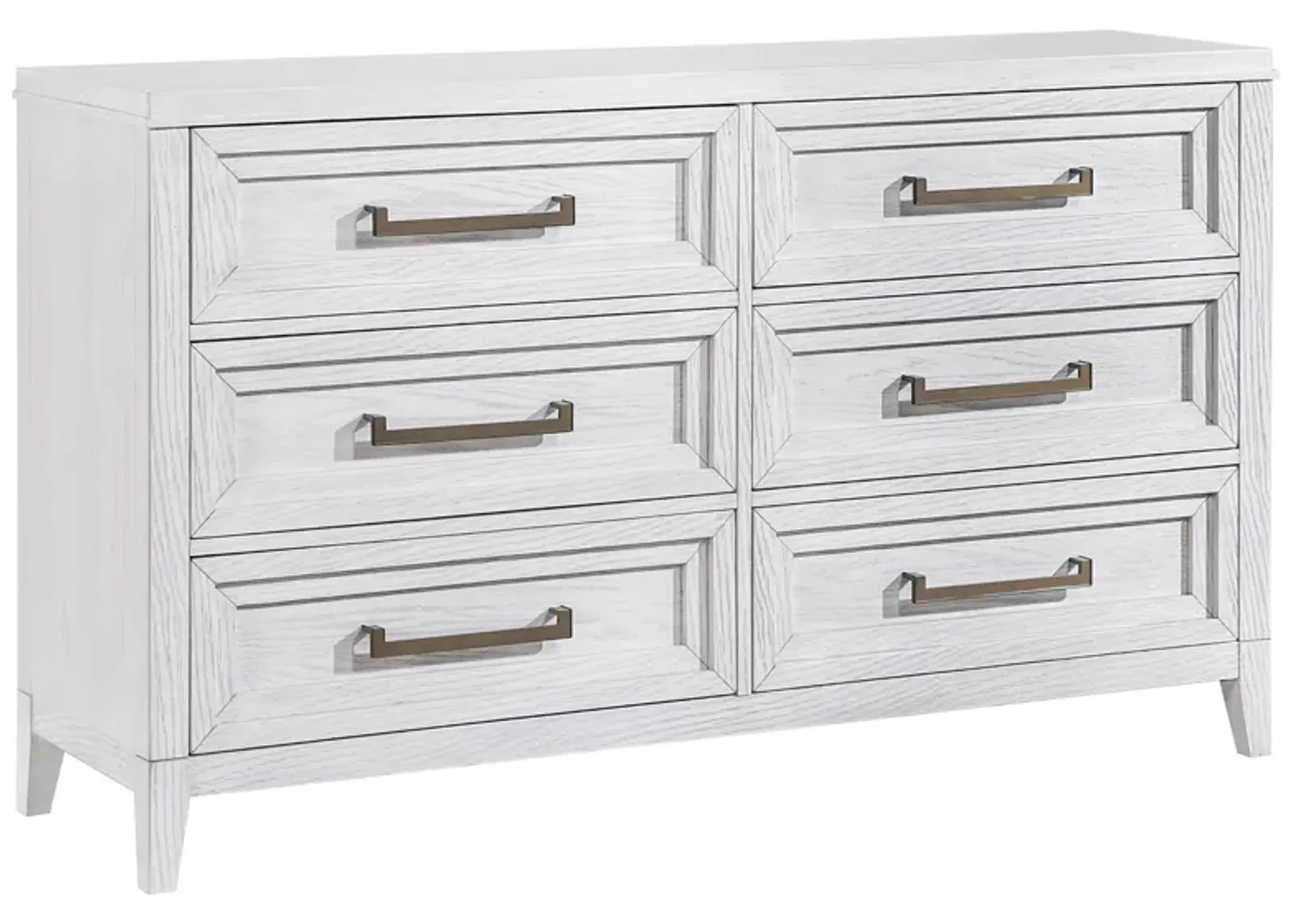 Marielle - 6-Drawer Bedroom Dresser - Distressed White