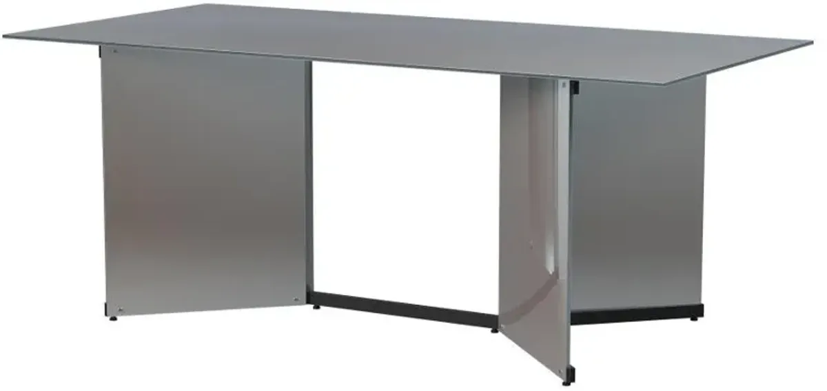 Emery - Rectangular Mirrored Dining Table - Silver