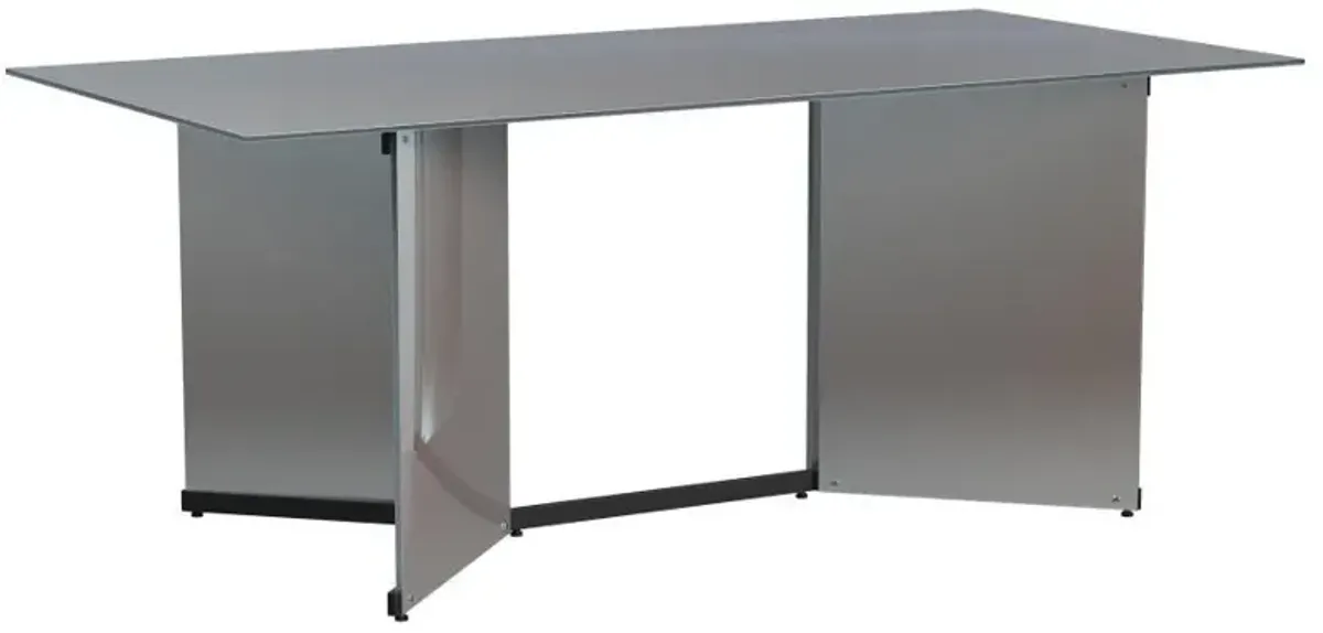 Emery - Rectangular Mirrored Dining Table - Silver