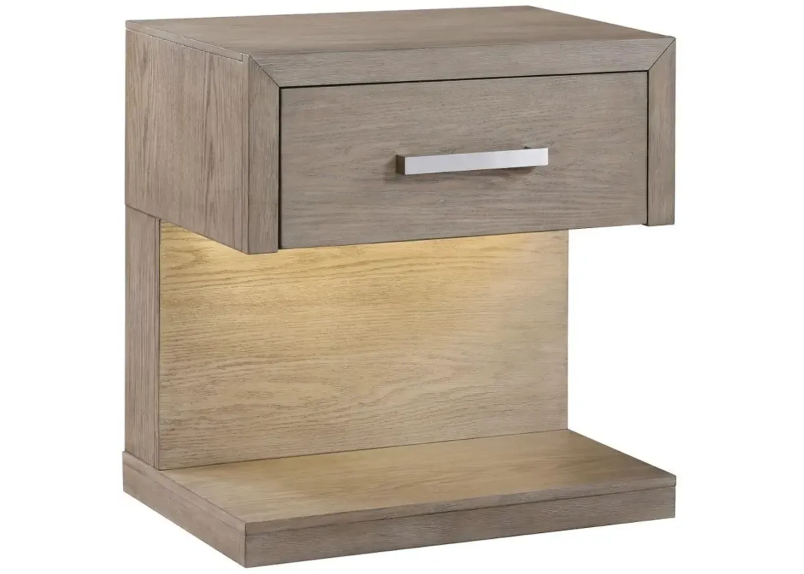 Kenora - 1-Drawer Nightstand Bedside Table - Barley Brown