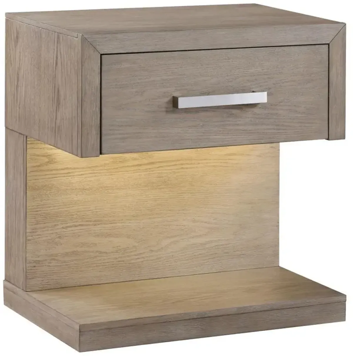 Kenora - 1-Drawer Nightstand Bedside Table - Barley Brown