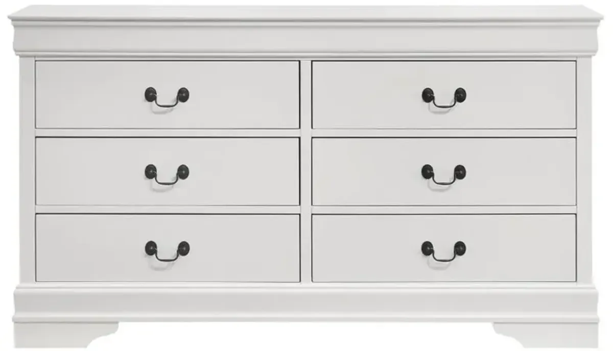 Louis Philippe - 6 Drawer Dresser - White