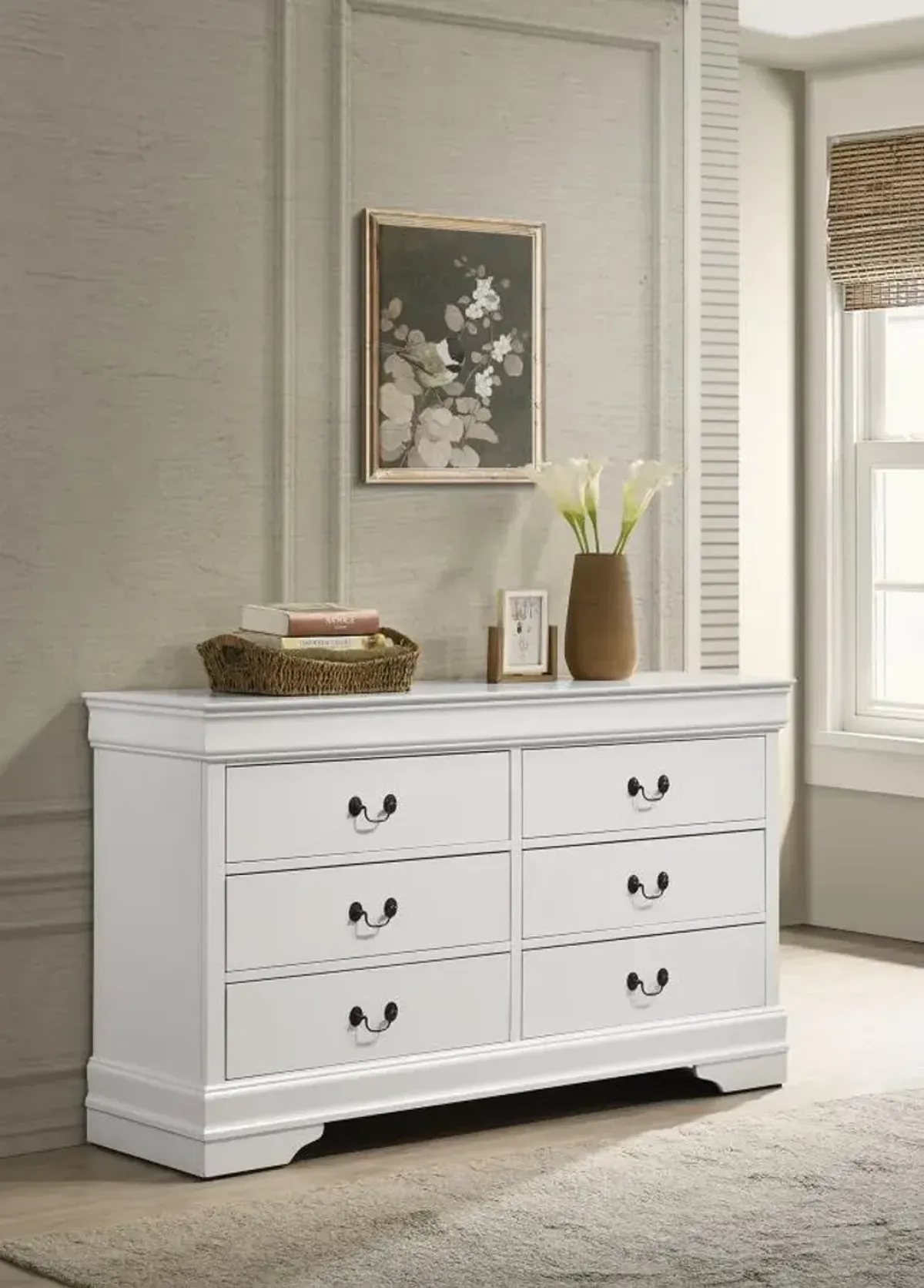 Louis Philippe - 6 Drawer Dresser - White