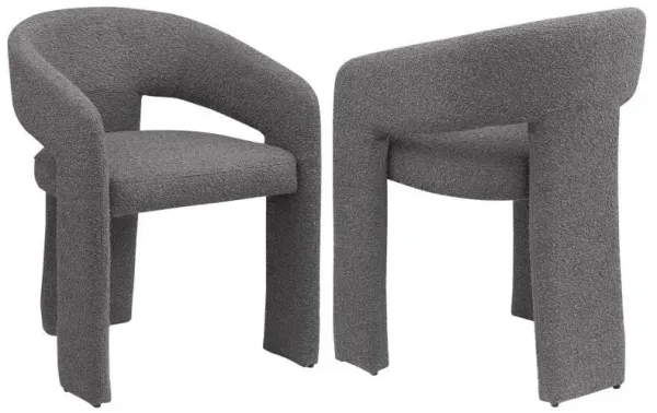 Eudora - Boucle Upholstered Dining Arm Chair (Set of 2) - Gray