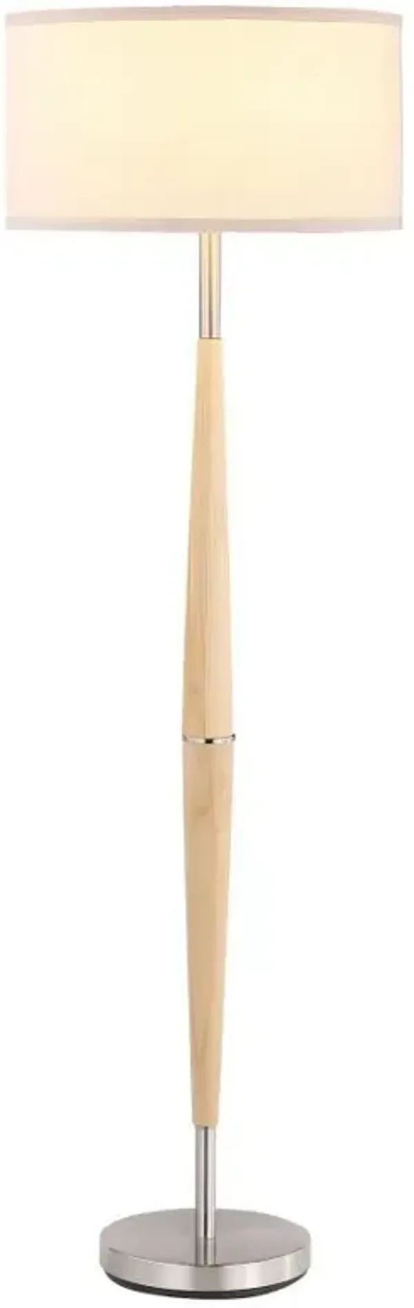 Flanary - Drum Shade Tapered Floor Lamp - Natural