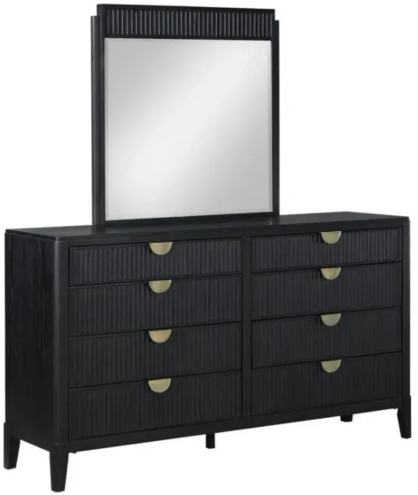 Brookmead - 8-Drawer Dresser With Mirror - Black