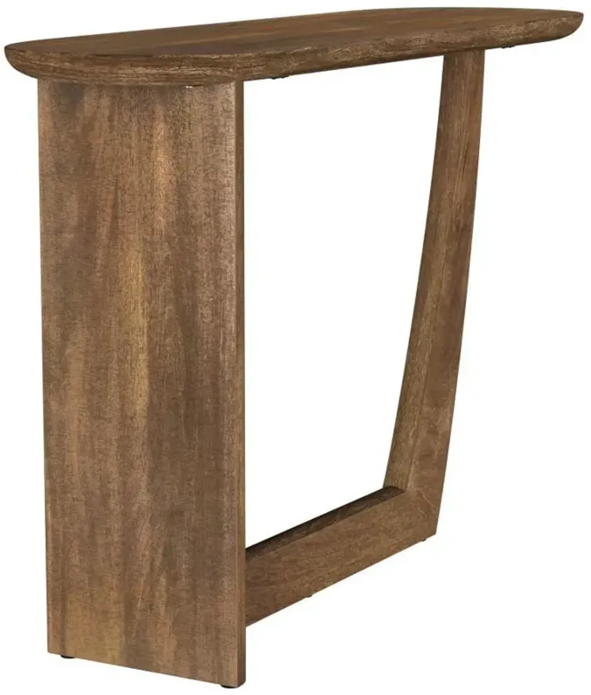 Fletcher - Oval Solid Mango Wood Entryway Console Table - Brown