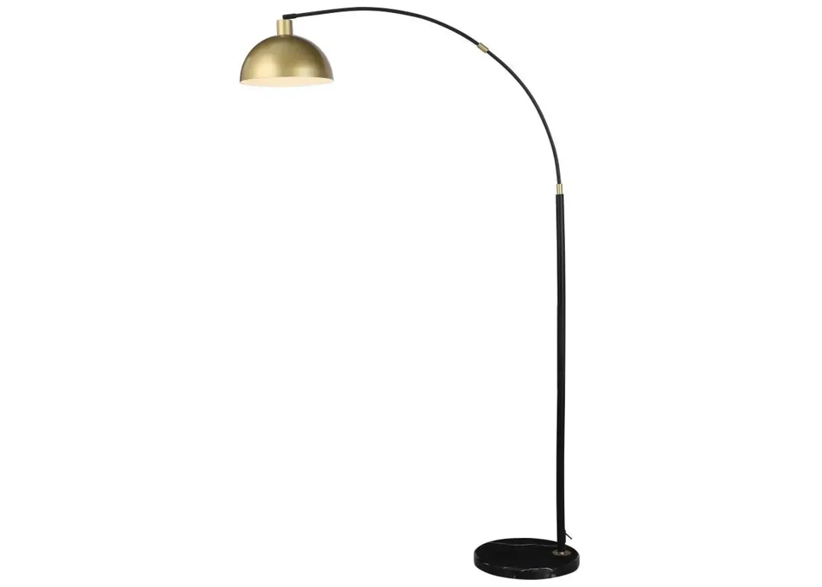 Gloria - Arched Dome Shade Metal Floor Lamp Black - Gold