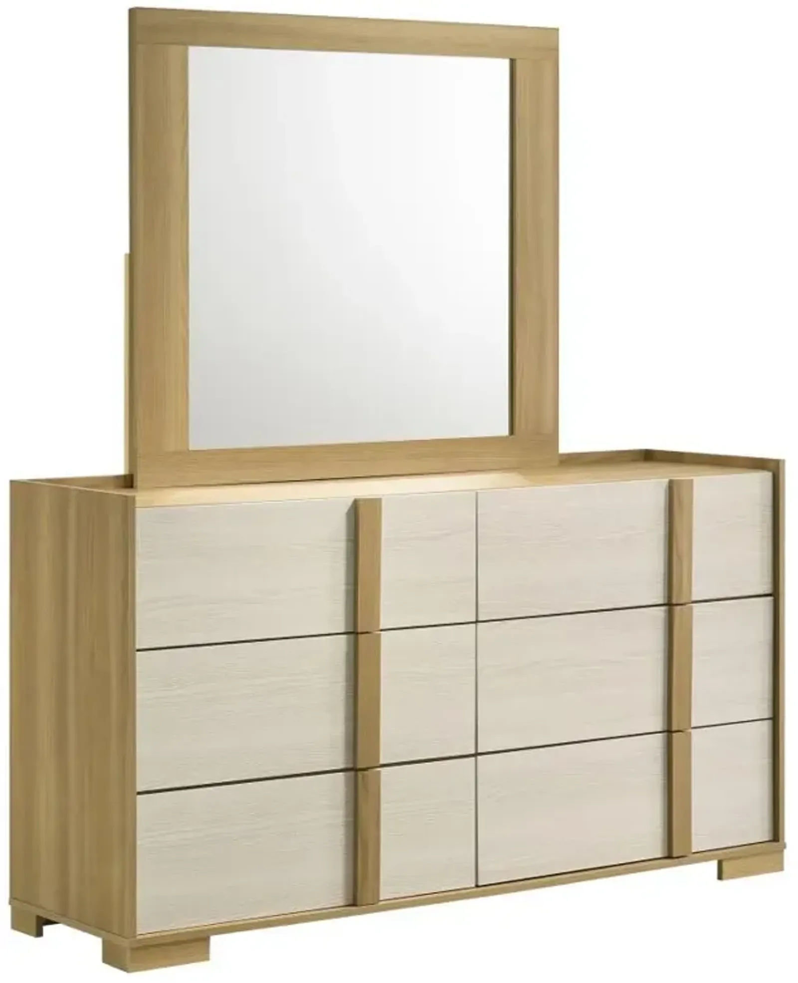 Hyland - 6-Drawer Dresser With Mirror - Natural