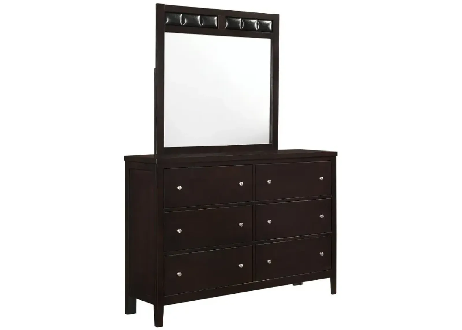 Carlton - 6-Drawer Dresser With Mirror - Cappuccino