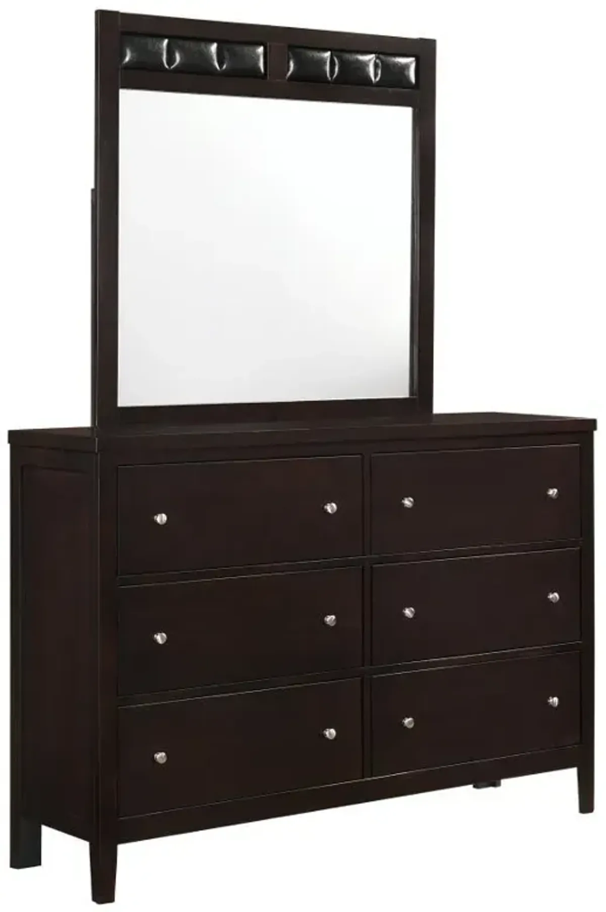 Carlton - 6-Drawer Dresser With Mirror - Cappuccino