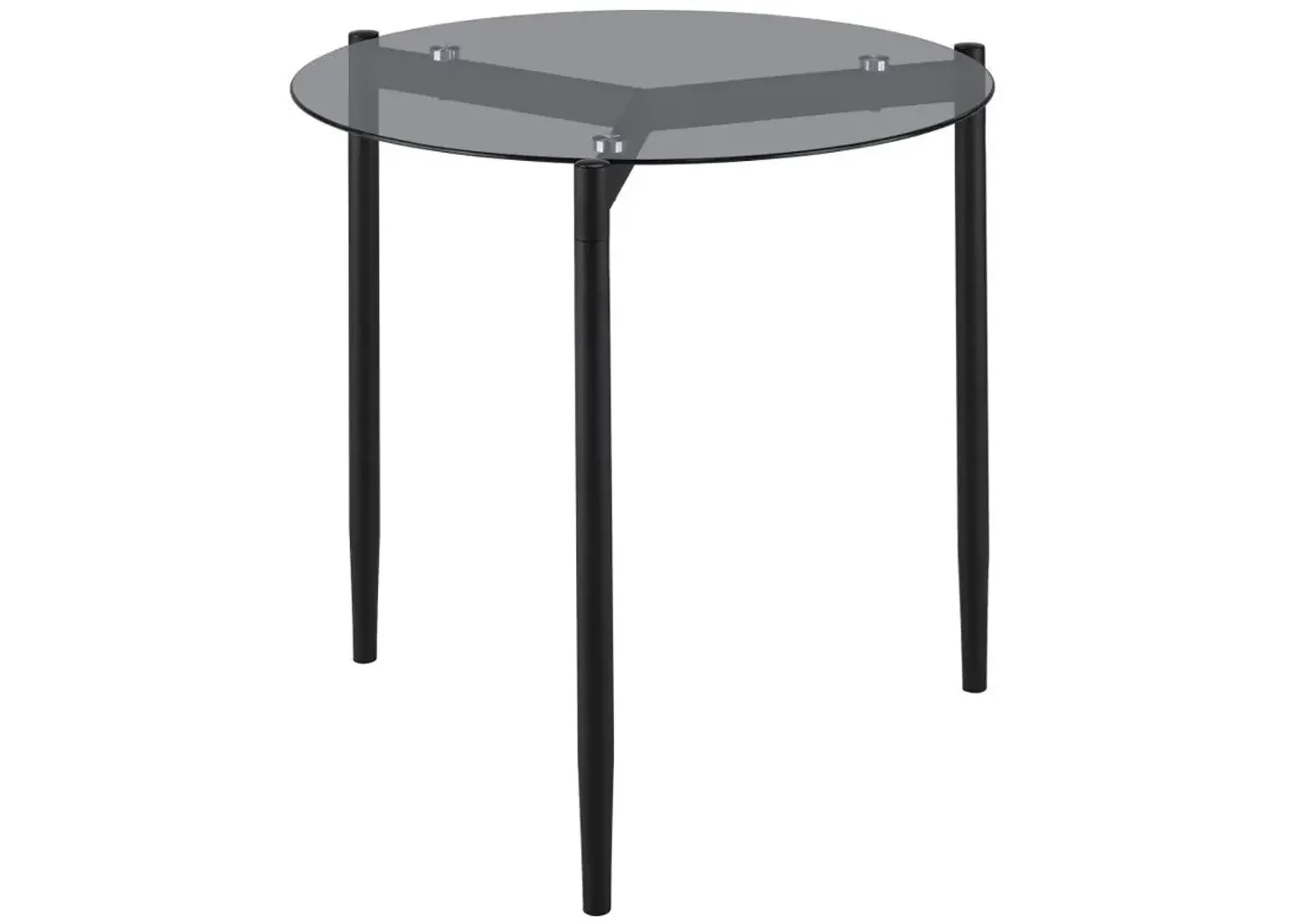 Rosalie - Round Smoked Glass Top End Table - Sandy Black