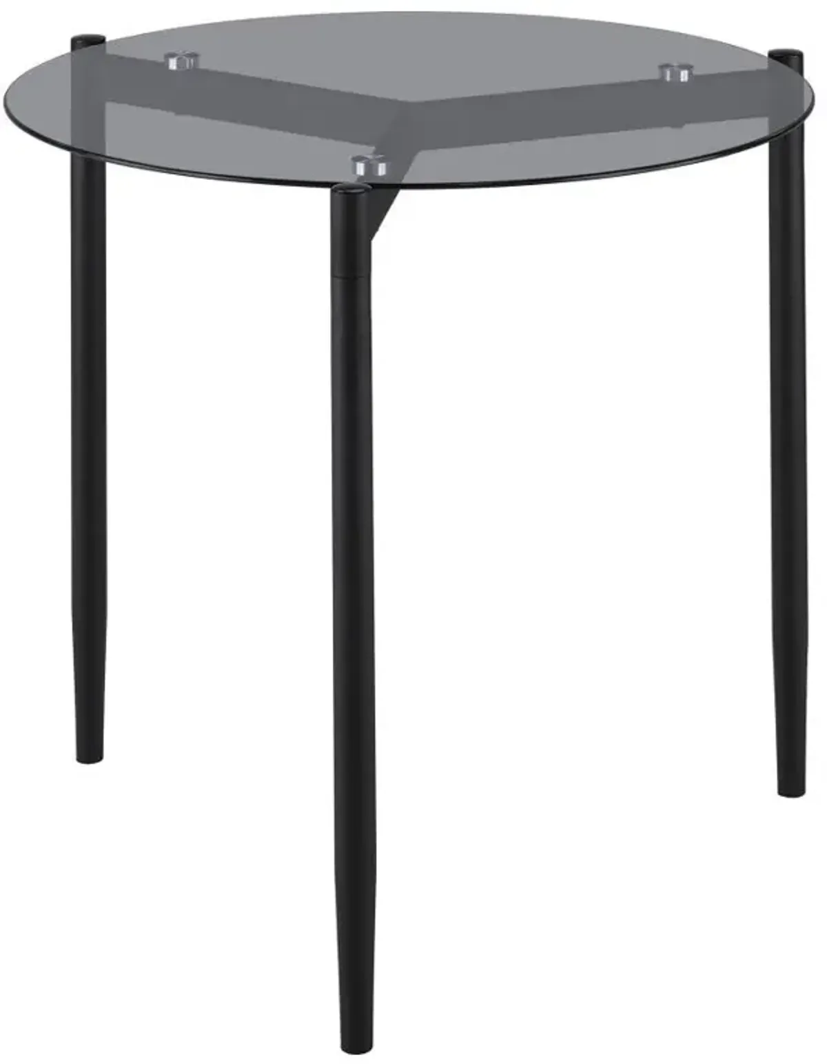 Rosalie - Round Smoked Glass Top End Table - Sandy Black