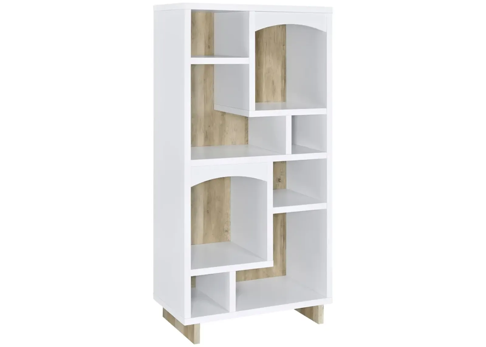 Dalton - 6-Shelf Bookcase - White And Distressed Pine