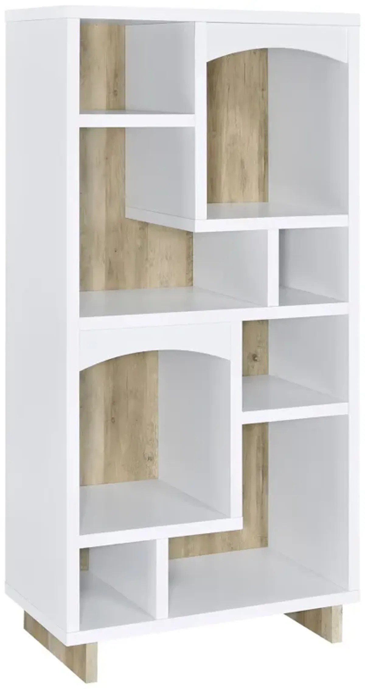 Dalton - 6-Shelf Bookcase - White And Distressed Pine