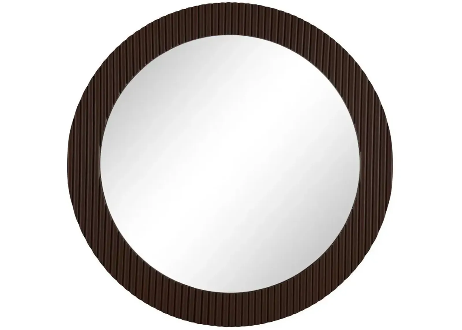 Dexter - Round Reeding Frame Wall Mirror - Brown