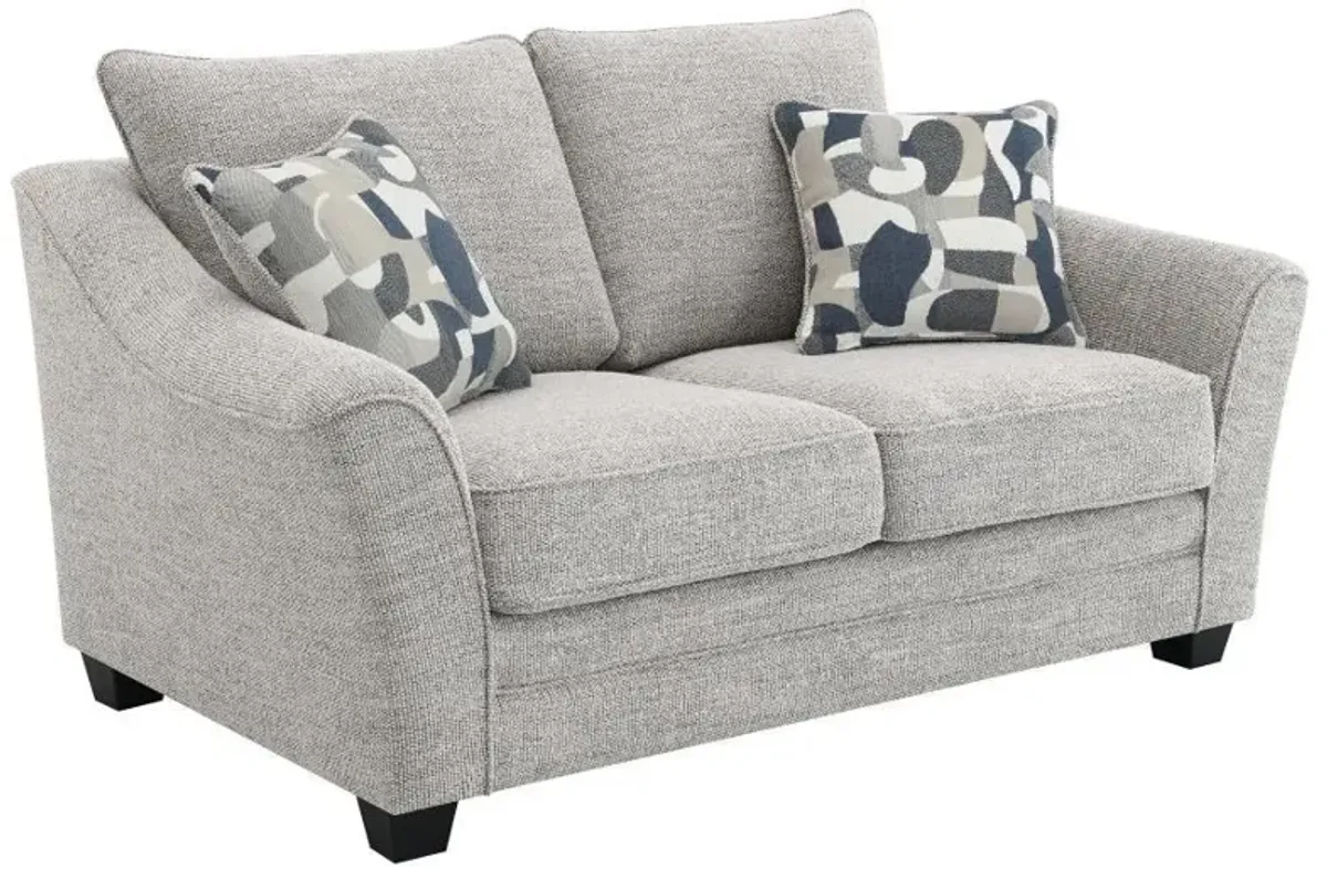 Tomkins - Boucle Upholstered Loveseat - Light Gray