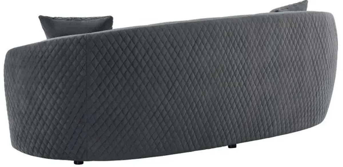 Brookside - 2 Piece Velvet Upholstered Sofa Set - Dark Gray
