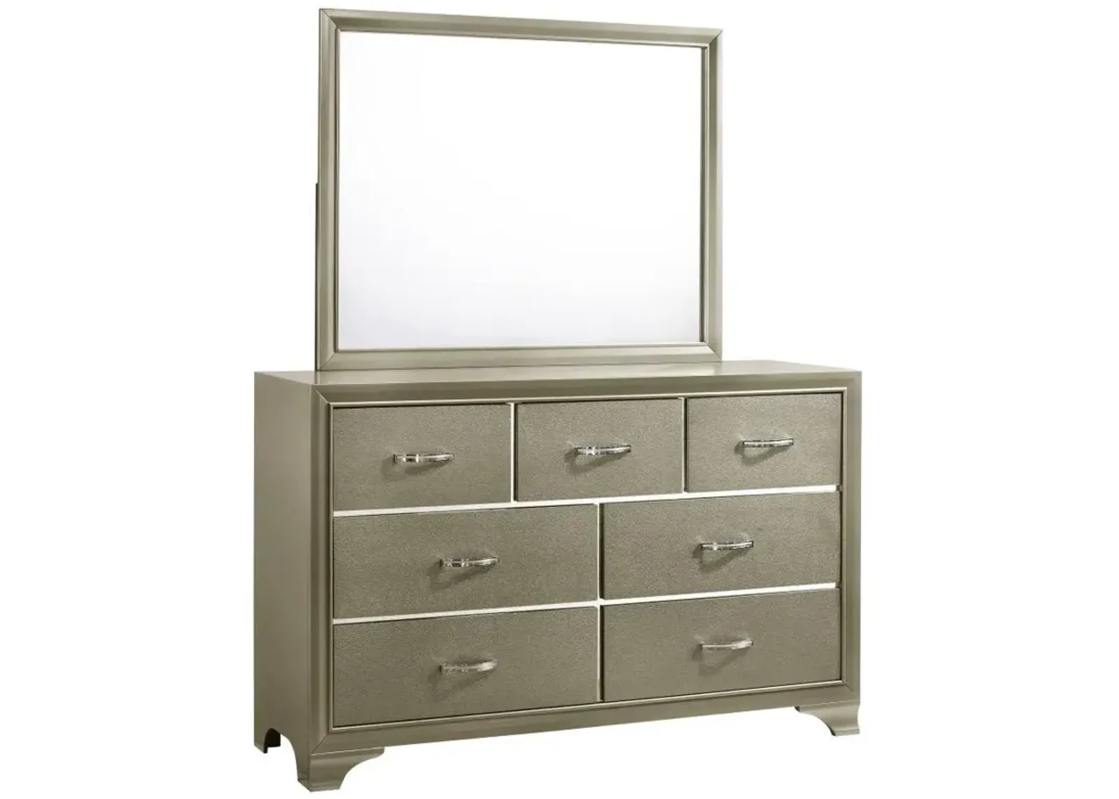 Beaumont - 7-Drawer Dresser With Mirror - Champagne