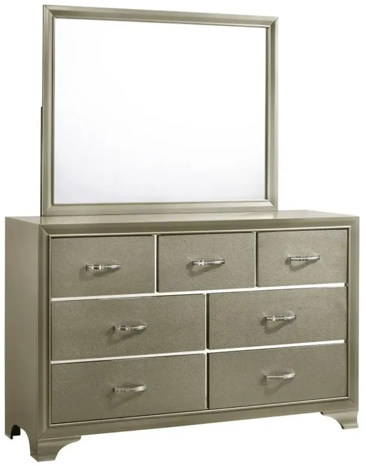 Beaumont - 7-Drawer Dresser With Mirror - Champagne