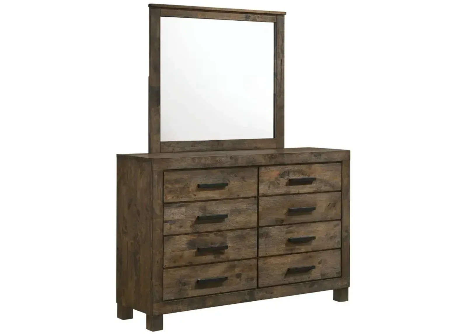 Woodmont - 8-Drawer Dresser With Mirror - Rustic Golden Brown