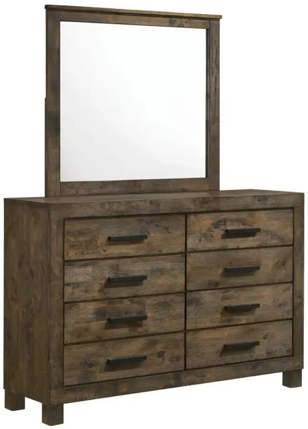 Woodmont - 8-Drawer Dresser With Mirror - Rustic Golden Brown