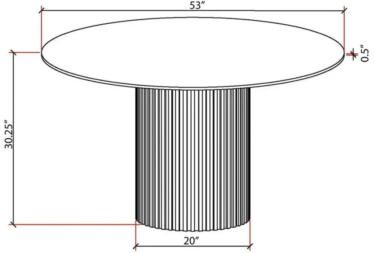 Acadia - Round Sintered Stone Top Dining Table - White