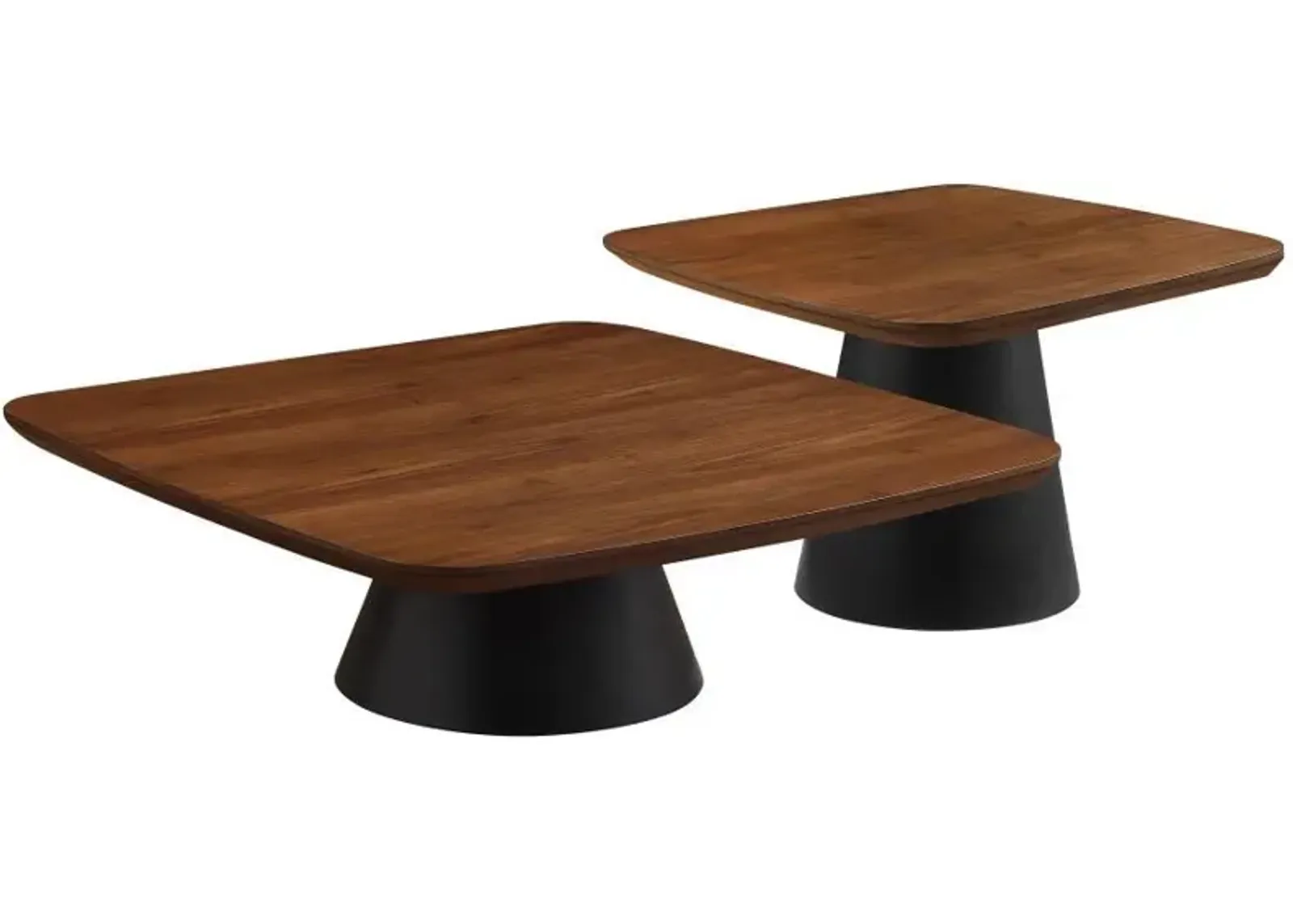 Eason - 2 Piece Coffee Table Set - Walnut And Black