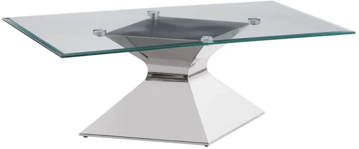 Jenny - Glass Top Stainless Steel Coffee Table - Chrome