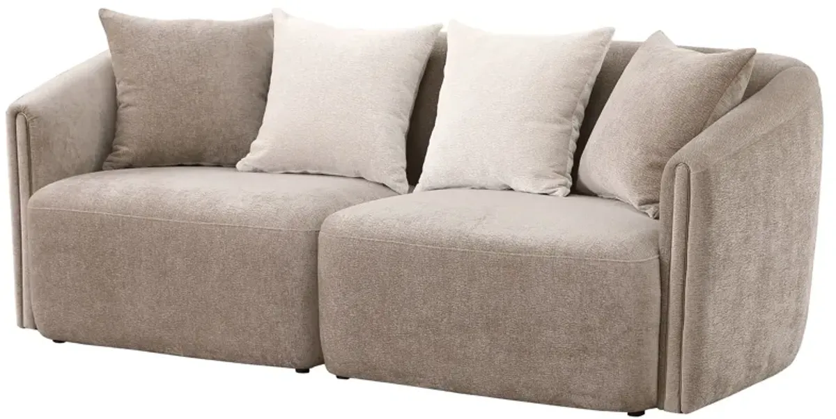 Townsend - Chenille Upholstered Rolled Arm Sofa - Latte