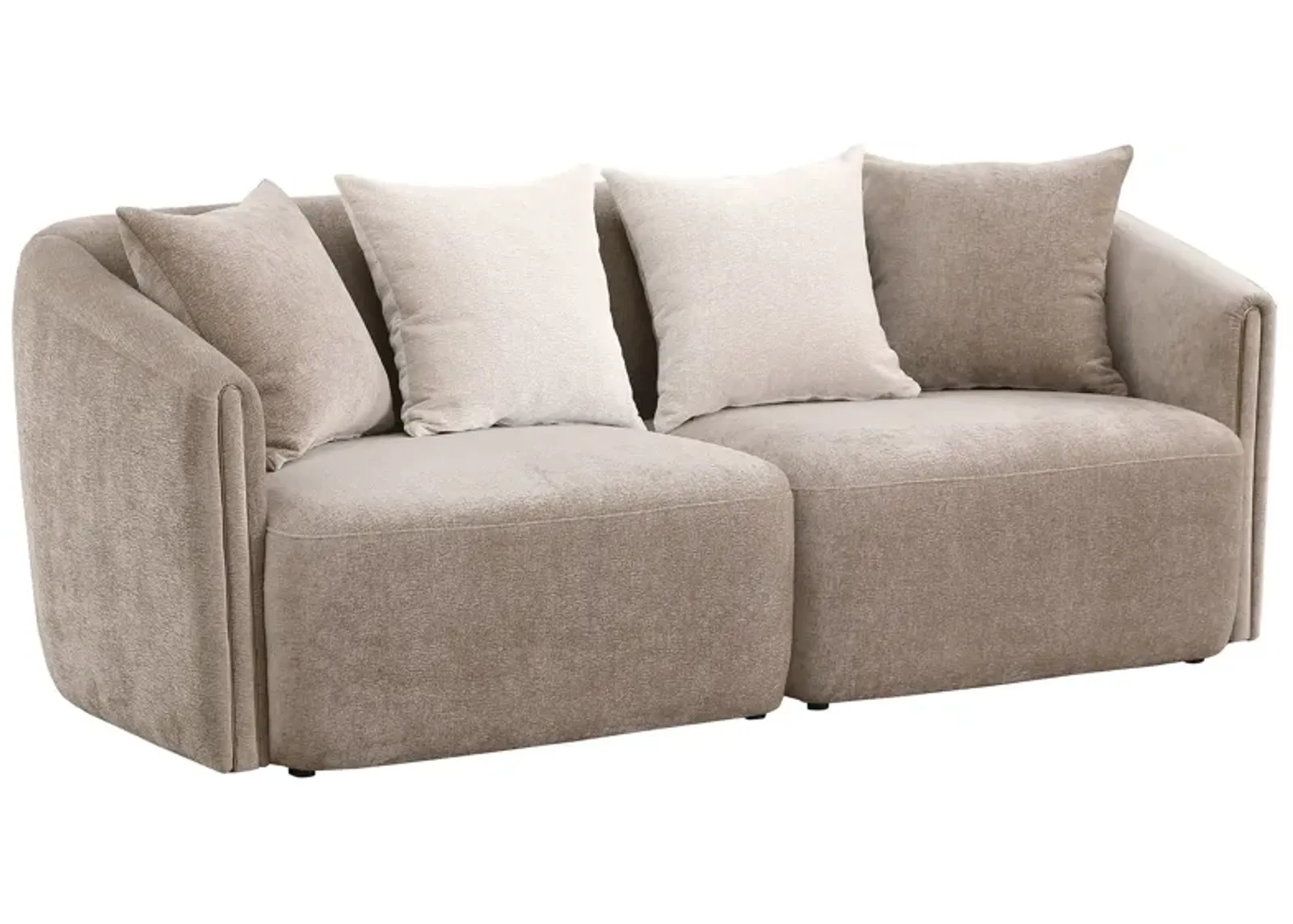 Townsend - Chenille Upholstered Rolled Arm Sofa - Latte