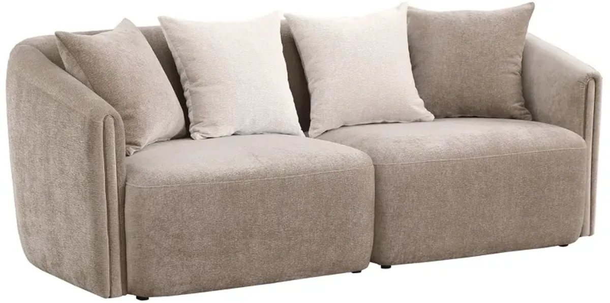 Townsend - Chenille Upholstered Rolled Arm Sofa - Latte