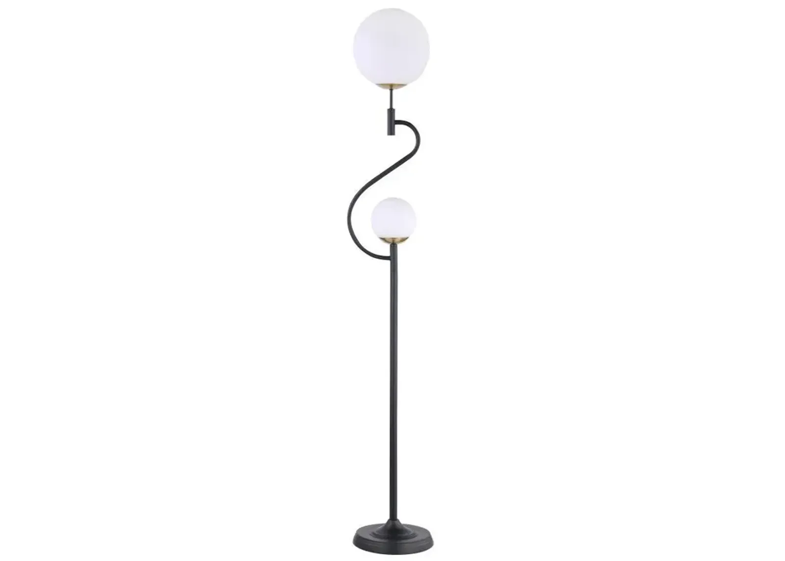 Dacki - Dual Spherical Bulb Metal Floor Lamp - Black