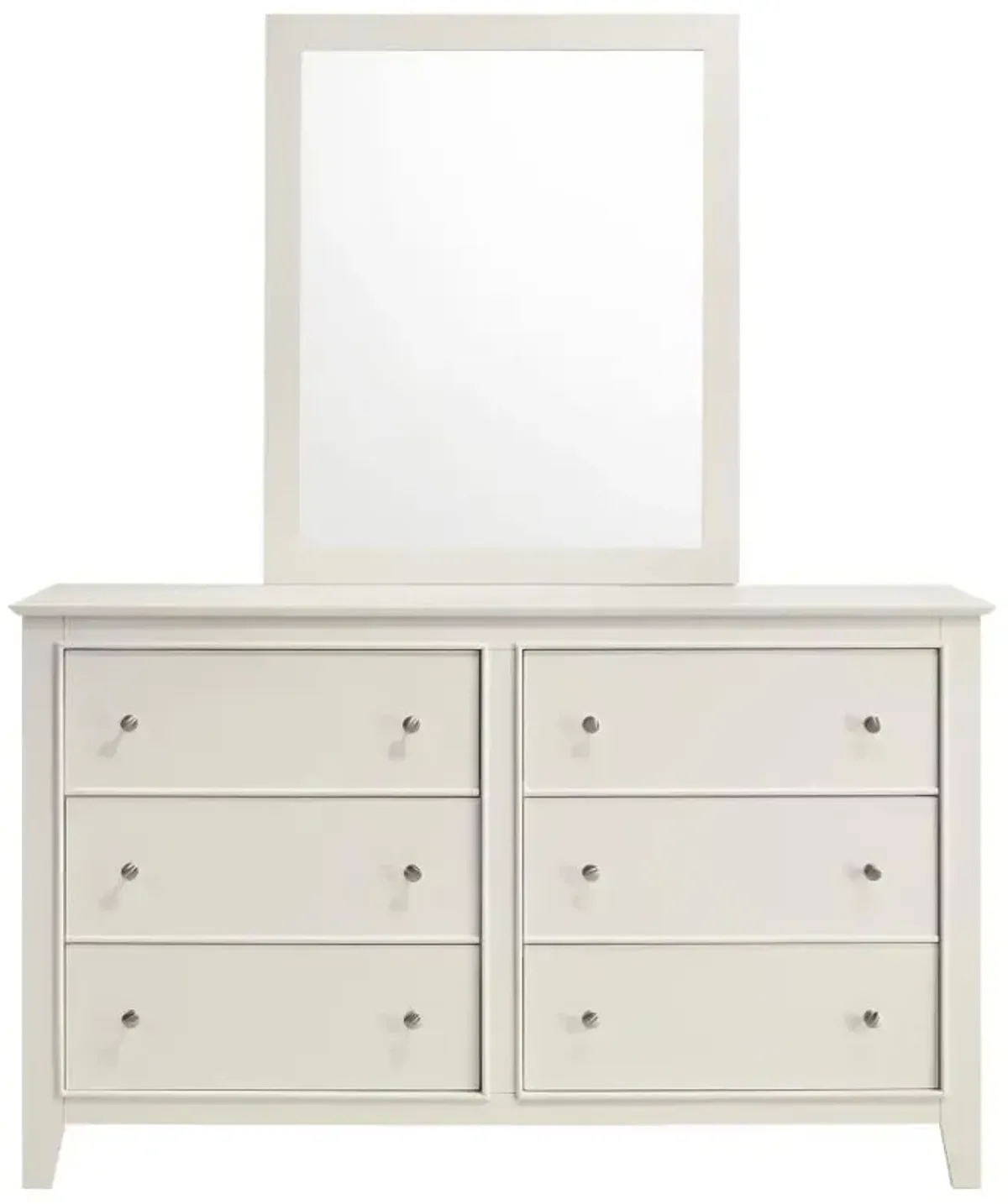 Selena - 6-Drawer Dresser With Mirror - Cream White