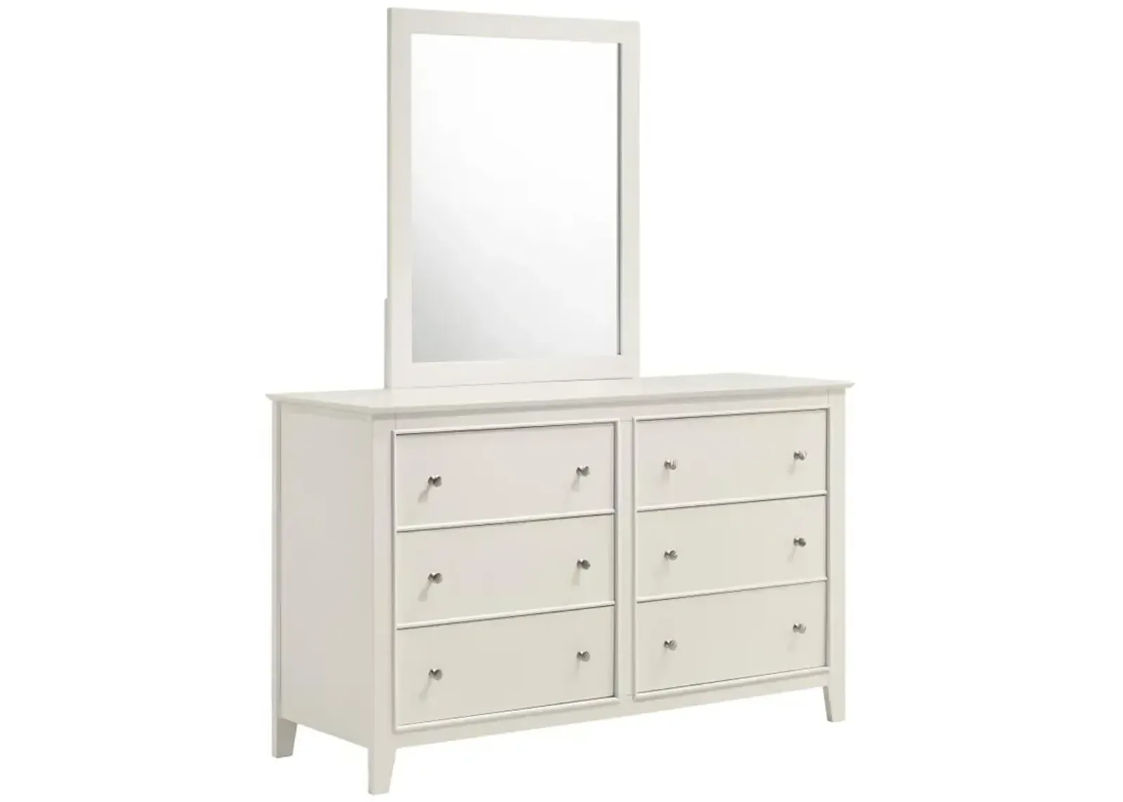 Selena - 6-Drawer Dresser With Mirror - Cream White