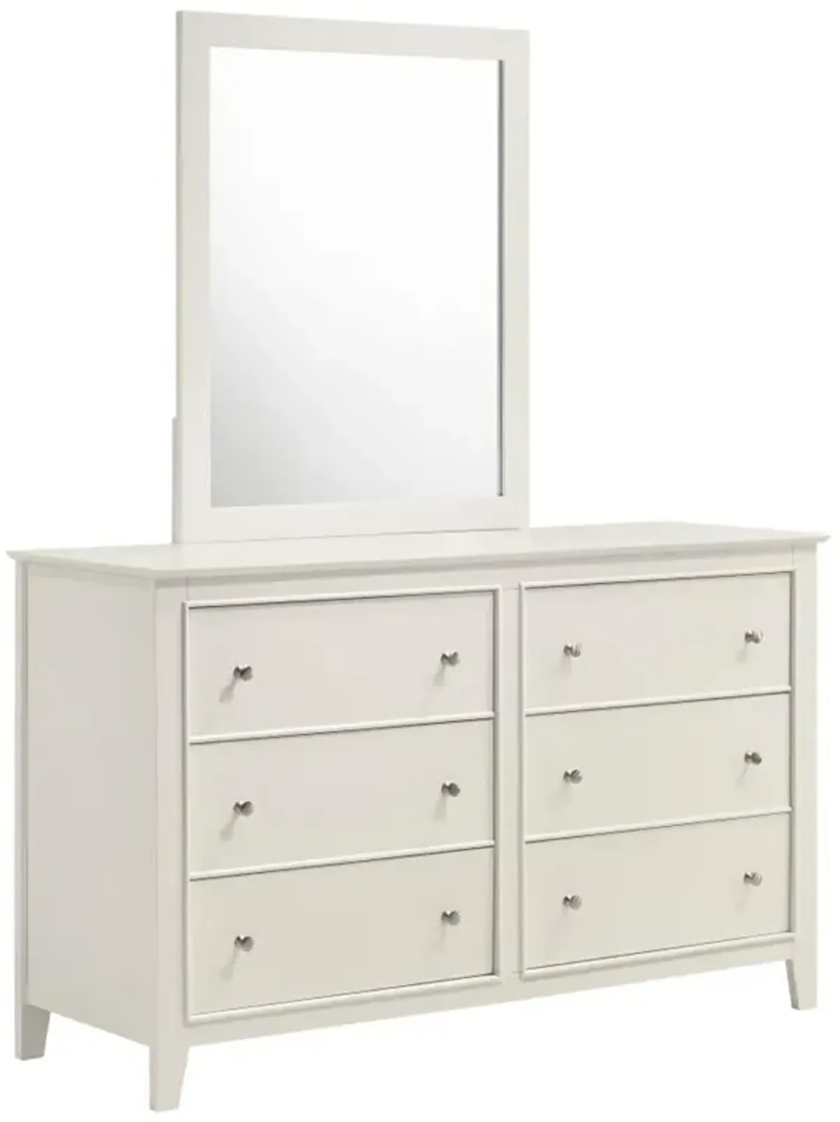 Selena - 6-Drawer Dresser With Mirror - Cream White