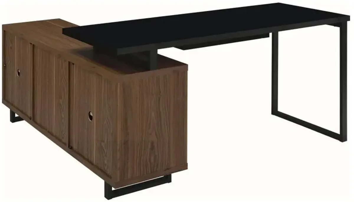 Maddox - L-Shape Office Computer Desk - Black