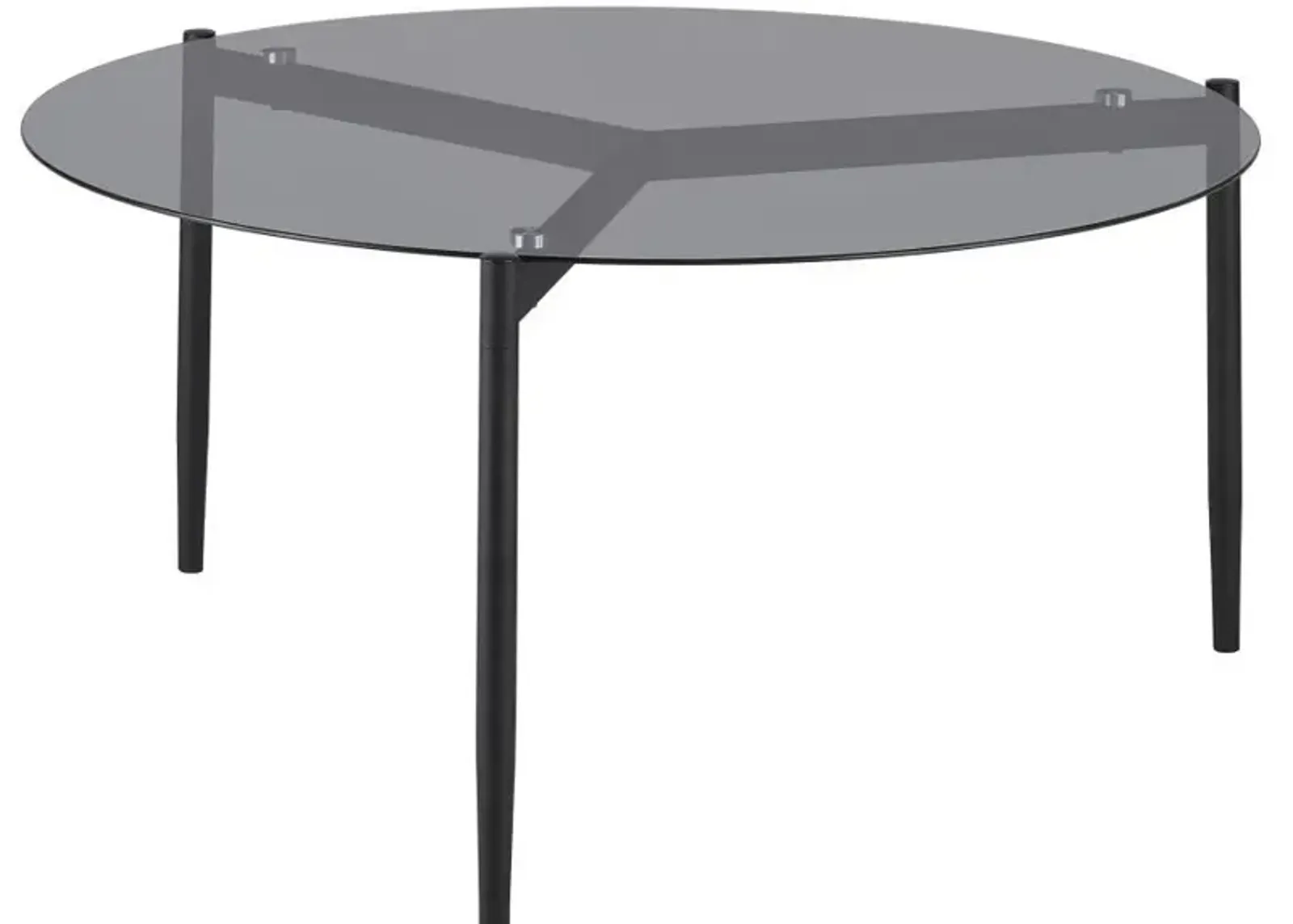 Rosalie - Round Smoked Glass Top Coffee Table - Sandy Black