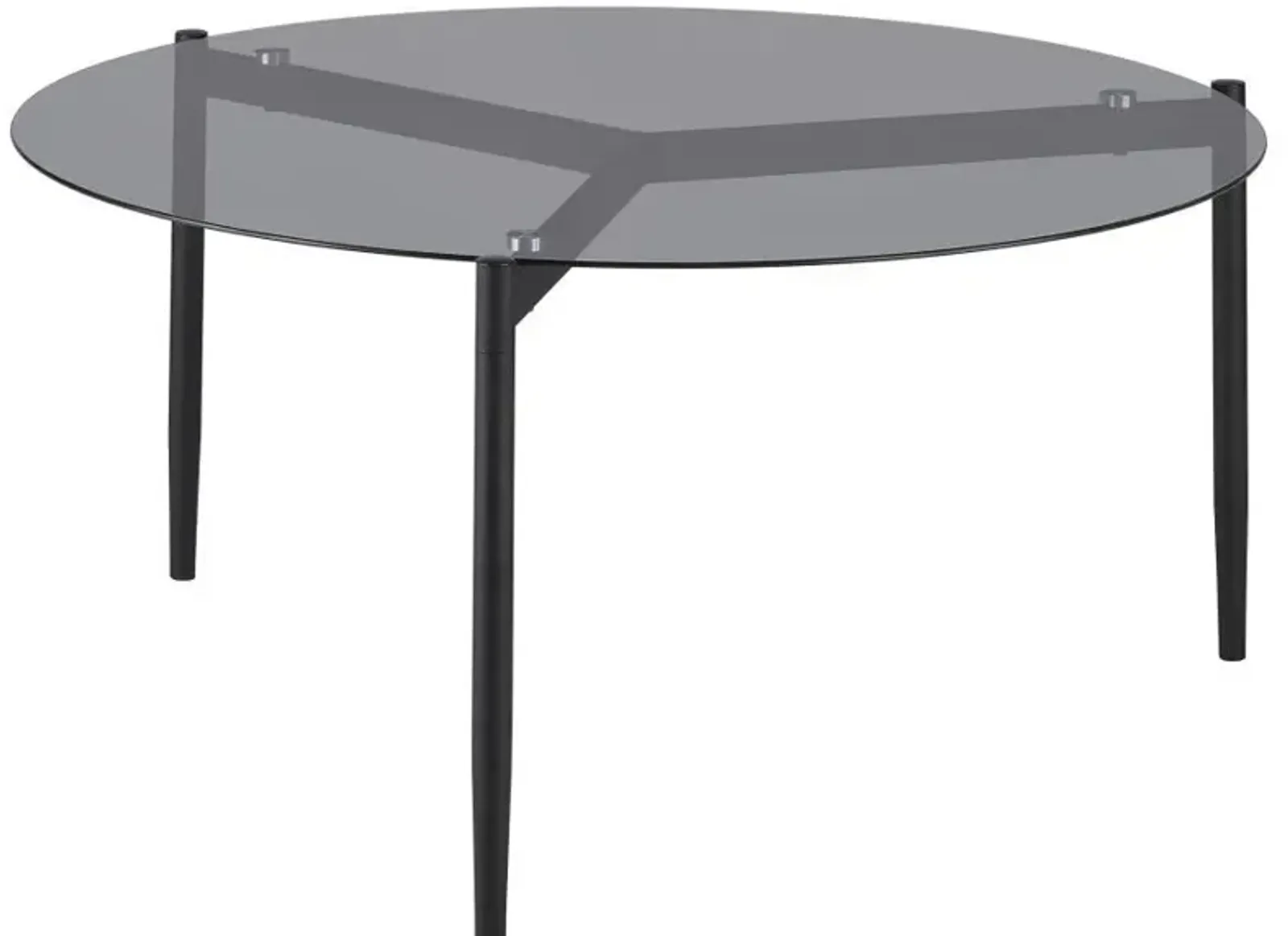 Rosalie - Round Smoked Glass Top Coffee Table - Sandy Black