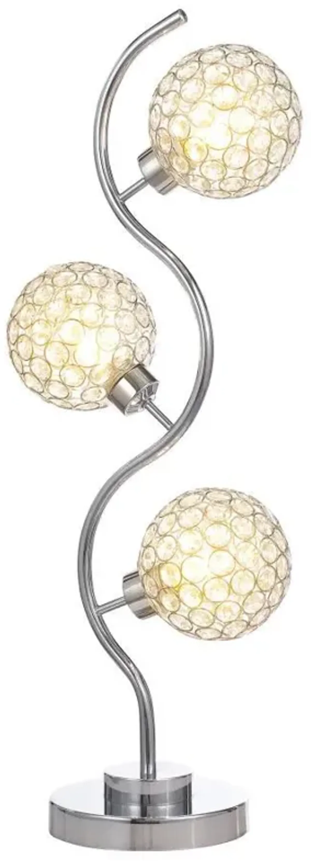 Amberley - 3-light Curvy Metal Table Lamp Silver - Silver