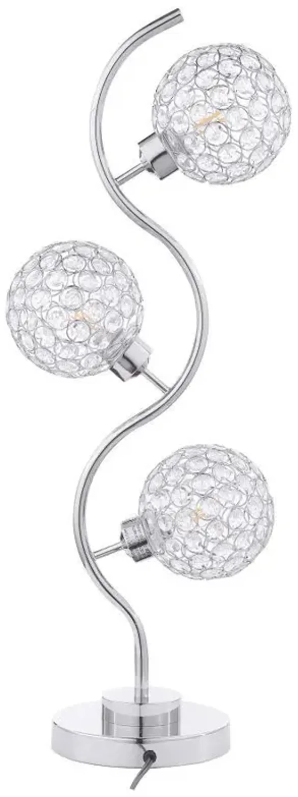 Amberley - 3-Light Curvy Metal Table Lamp Silver - Silver