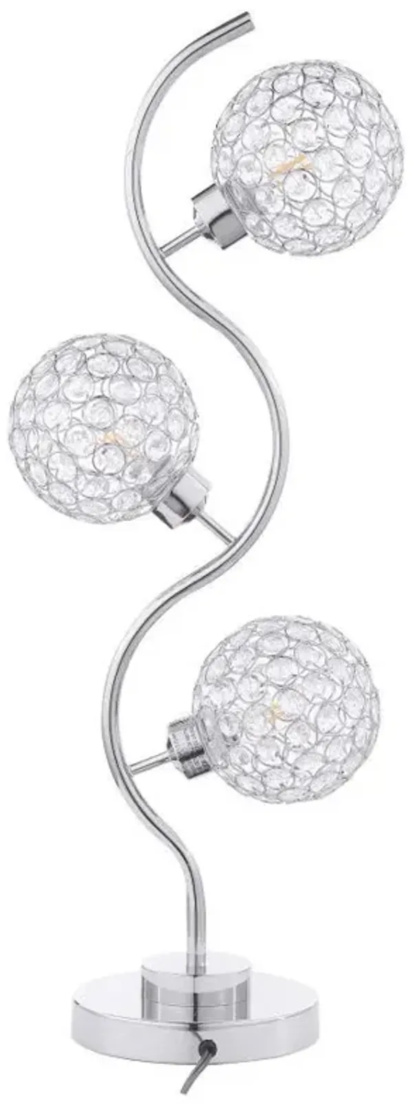 Amberley - 3-Light Curvy Metal Table Lamp Silver - Silver