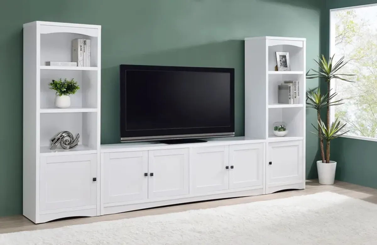 Laughlin - 4 Door Engineered Wood TV Stand - White