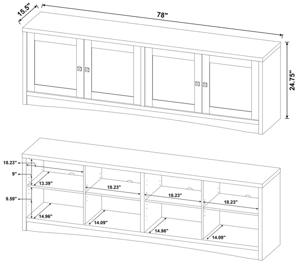 Laughlin - 4 Door Engineered Wood TV Stand - White